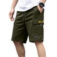 thumbnail image 1 of Homeyce Cargo Short for Men Elastic Waist Drawstring Short Pants Outdoor Casual Workout Lightweight Big & Tall Cargo Short Multi Pocket Quick Dry Joggers,Green M, 1 of 4