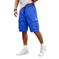 thumbnail image 1 of Homeyce Cargo Short for Men Elastic Waistband Drawstring Shorts Pants Summer Work Casual Relaxed Fit Fishing Big and Tall Camo Cargo Short with Multi-Pocket Quick Dry Joggers,Blue M, 1 of 5