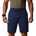 thumbnail image 1 of Homeyce Cargo Short for Men Multi Pocket Elastic Waistband Short Pants Drawstring Ripstop Straight Leg Cargo Shorts Casual Relaxed Fit Wild Outdoor Work Golf Shorts,Blue 2XL, 1 of 5