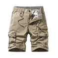 thumbnail image 1 of Homeyce Cargo Short for Men with Multi-Pocket Elastic Waistband Short Pants Drawstring Ripstop Straight Leg Cargo Shorts Lightweight Stretch Summer Casual Baggy Beach Shorts,Brown L, 1 of 4