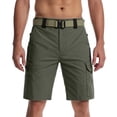 thumbnail image 1 of Homeyce Cargo Shorts for Men with Multi Pockets Elastic Waist Short Drawstring Ripstop Straight Leg Camouflage Cargo Shorts Stretch Military Work Casual Lightweight Pants,Green L, 1 of 6