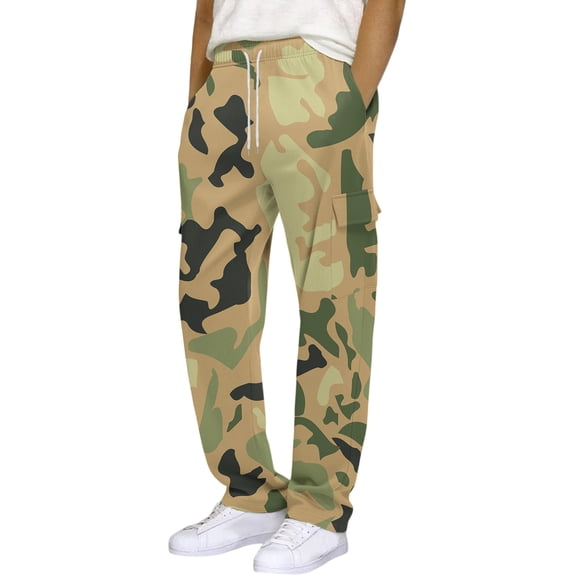 Homeyce Cargo Sweatpants for Men with Pockets Open Bottom Sweatpants Straight Leg Lightweight Baggy Gym 2025 Cargo Sweats Lounge Pants Elastic Waist Drawstring Sweat Pants for Yoga,Green 3XL