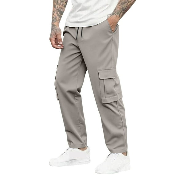 Homeyce Cargo Work Pants for Men Water Resistant Ripstop Cargo Pants Elastic Waist Breathable Construction Carpenter Cargo Pants with Pockets Construction Carpenter Athletic Joggers Not Belt,Gray XL