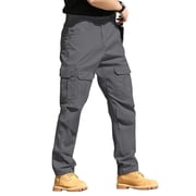 Homeyce Cargo Work Pants for Men Waterproof Durable Ripstop Military Pants Elastic Waist Breathable Hiking Pants with Pockets Construction Carpenter Pants Not Belt,Gray 3XL