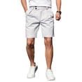 thumbnail image 1 of Homeyce Chino Shorts Men Button Elastic Waistband Inseam Flat-Front Shorts Lightweight Quick Dry Casual Work Golf Golf Shorts with Pockets Water Resistant Outfits,Gray L, 1 of 4