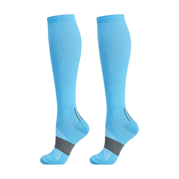 Homeyce Compression Socks Men Knee High Socks for Men Graduated Support Athletic Socks for Running Office Work Outdoor Hiking Flight Casual Wear,Sky Blue S