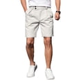 thumbnail image 1 of Homeyce Golf Dress Shorts for Men Button Elastic Waist Inseam Flat-Front Shorts Casual Everyday Wear Relaxed Fit Golf Dress Shorts with Pockets Water Resistant Chino Shorts,Beige M, 1 of 4