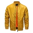 thumbnail image 1 of Homeyce Men Bomber Jackets Windbreaker Full Zip Jackets with Zipper Pockets Flight Bomber Coats Outwear Lightweight Spring Fall Casual Outdoor Golf Fashion Outwear,Yellow M, 1 of 3