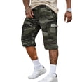 thumbnail image 1 of Homeyce Men Cargo Shorts Elastic Waist Long Blew Knee Capri Shorts with Multi-Pockets Below Knee 3/4 Pants Relaxed Fit Casual Hiking Pants,Green XL, 1 of 4