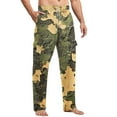 thumbnail image 1 of Homeyce Men Cargo Sweatpants Open Bottom Elastic Waist Sweatpants with Pockets Drawstring Pants Hiking Athletic Casual Loose Fit Camo Joggers for Yoga,Yellow L, 1 of 6