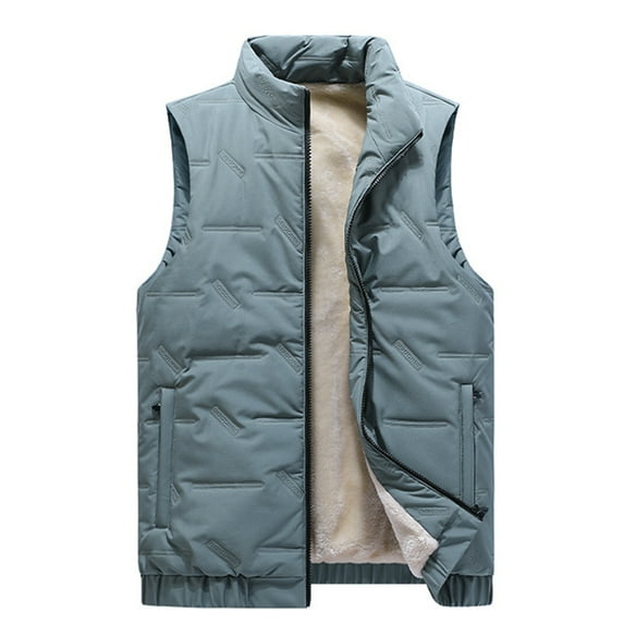 Homeyce Men Quilted Puffer Vest Stand Collar Quilted Down Vest Zip Up Sleeveless Lightweight Jacket with Pockets Warm Winter Casual Puffy Streetwear for Golf Running Outdoor,Blue L