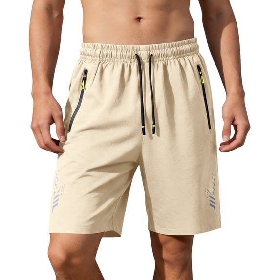 Homeyce Men's 5" Athletic Running Shorts Quick Dry Elastic Waist Shorts Sports Gym Exercise Workout Tennis Shorts with Side Pockets Drawstring Clothes,Brown 3XL