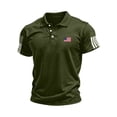 thumbnail image 1 of Homeyce Men's American Flag Polo Shirt 250th America Anniversary 4th Of July Polo Shirts Short Sleeve American Flag Graphic Vintage Polo Tshirt Buttoned Independence Day Patriotic Tee,Green 2XL, 1 of 3