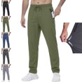 thumbnail image 1 of Homeyce Men's Athletic Pants Elastic Waist Quick Dry Lightweight Joggers with Pockets,Green L, 1 of 6