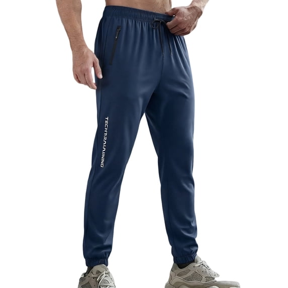 Homeyce Men's Athletic Pants with Pockets Stretch Workout Sweatpants Fashion Design Running Joggers for Men,Blue XL
