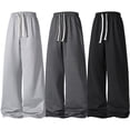 thumbnail image 1 of Homeyce Men's Baggy Joggers Sweatpants with Pockets Open Bottom Sweatpants Straight Leg Athletic Gym Casual Lightweight Sweatpant Elastic Waist Drawstring Sweat Pants,Gray M, 1 of 7