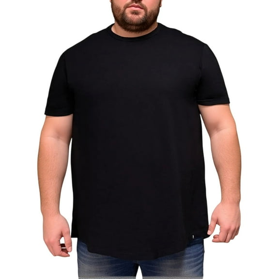 Homeyce Men's Big and Tall Shirts 6xl Short Sleeve Round Neck Casual Tee Ultra Soft Breathable T-Shirts Solid Color Classic Basic Tops Xl-6xl,Black 5XL