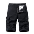 thumbnail image 1 of Homeyce Men's Camo Cargo Shorts with Multi-Pocket Elastic Waist Shorts Drawstring Ripstop Straight Leg Cargo Short Casual Relaxed Fit Wild Outdoor Work Outfit,Black S, 1 of 4