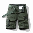 thumbnail image 1 of Homeyce Men's Camo Cargo Shorts Multi Pocket Elastic Waistband Shorts Pants Drawstring Ripstop Straight Leg Camo Cargo Short Stretch Military Work Casual Lightweight Bermuda Shorts,Green L, 1 of 5