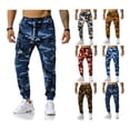 thumbnail image 1 of Homeyce Men's Camo Joggers Sweatpants Camouflage Sweatpants with Pockets Straight Leg Camo Print Cargo Sweats Lounge Pants Drawstring Athletic Workout Gym Casual Sweat Pants,Blue M, 1 of 7
