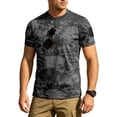 thumbnail image 1 of Homeyce Men's Camo Shirts Short Sleeve Button Camo Shirt Lightweight Slim Fit Camouflage T Shirts Crew Neck Big and Tall Top Shirts,Black L, 1 of 5