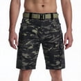thumbnail image 1 of Homeyce Men's Camouflage Cargo Shorts with Multi Pockets Elastic Waistband Short Drawstring Ripstop Straight Leg Camo Cargo Pants Summer Outdoor Work Casual Lightweight Bermuda Shorts,Gray S, 1 of 6
