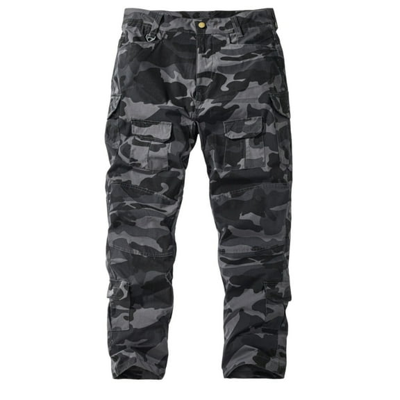 Homeyce Men's Cargo Joggers Pants Ripstop Elastic Waist Camo Pants Breathable Waterproof Hiking Camo Pants Work Outdoor Quick Dry Athletic Joggers with Pockets,Gray 2XL