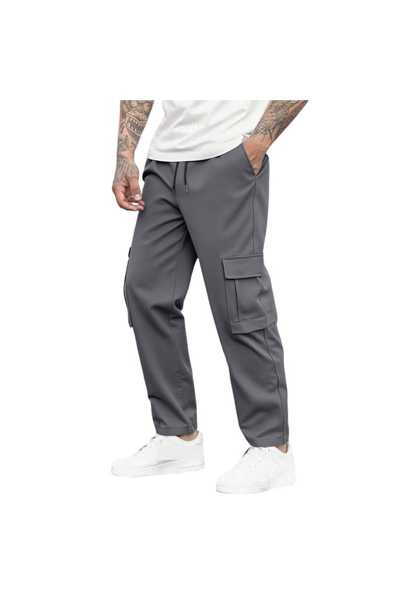 Men's Cargo Pants Durable Ripstop Elastic Waist Pants Breathable Waterproof Military Hiking Pants Construction Carpenter Quick Dry Pants with Pockets,Gray XL