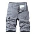 thumbnail image 1 of Homeyce Men's Cargo Shorts Multi Pocket Elastic Waist Short Pants Drawstring Ripstop Straight Leg Camo Cargo Pants Loose Fit Hiking Outdoor Lightweight Work Bermuda Short,Gray M, 1 of 4
