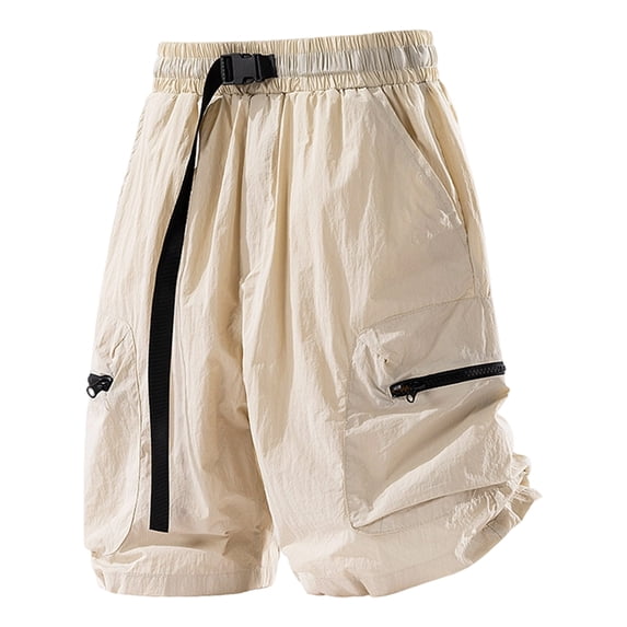Homeyce Men's Cargo Shorts Multi-Pocket Elastic Waist Shorts Drawstring Ripstop Straight Leg Camo Cargo Pants Outdoor Casual Workout Lightweight Outfit,Brown XL