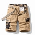 thumbnail image 1 of Homeyce Men's Cargo Shorts Multi-Pocket Elastic Waistband Short Pants Drawstring Ripstop Straight Leg Camo Cargo Pants Relaxed Fit Outdoor Hiking Camo Stretch Beach Shorts,Brown 2XL, 1 of 5