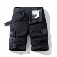 thumbnail image 1 of Homeyce Men's Cargo Shorts with Multi-Pocket Elastic Waistband Short Pants Drawstring Ripstop Straight Leg Camo Cargo Pants Relaxed Fit Outdoor Hiking Camo Stretch Pants,Black 2XL, 1 of 5
