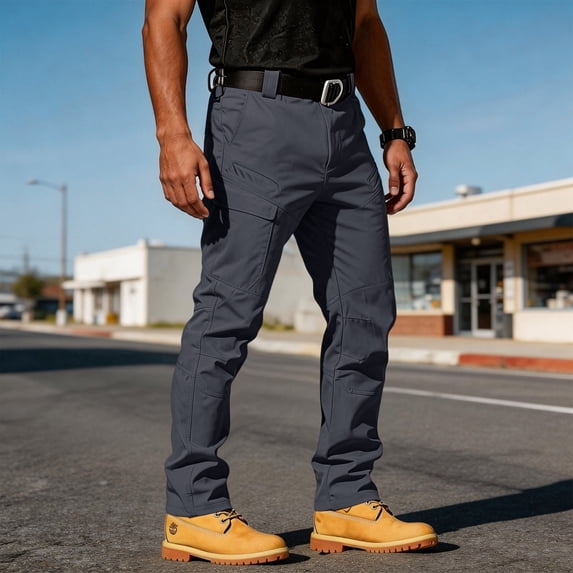 Homeyce Men’s Casual Cargo Pants Loose Fit Drawstring Trousers with Multi Zipper Pockets for Daily and Outdoor Wear,Blue 3XL