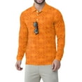 thumbnail image 1 of Homeyce Men's Golf Polo Shirts Long Sleeve Collared Shirts Casual Lightweight Outdoor Golf with Buttons Polo Tee Shirts Floral Print Quick Dry Tee,Orange 2XL, 1 of 4