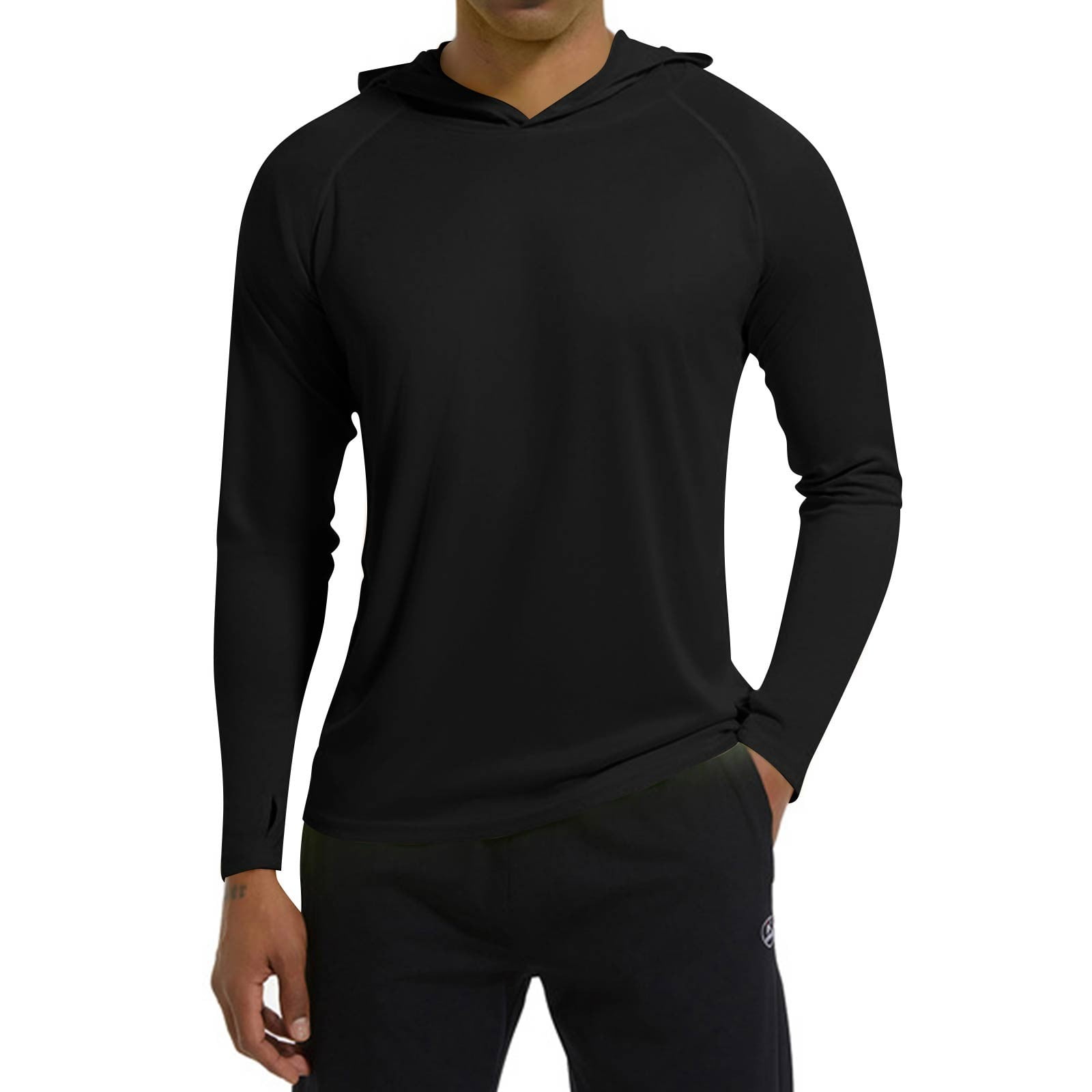 Homeyce Men's Hooded Long Sleeve UPF 50+ Shirts Uv Spf Performance ...