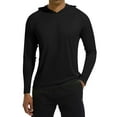 thumbnail image 1 of Homeyce Men's Hooded UPF 50+ Sun Protection Long Sleeve Shirts Uv Protection Fishing Outdoor Lightweight Hoodie with Hood Quick Dry T-Shirts Rash Guards,Black L, 1 of 7
