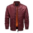 thumbnail image 1 of Homeyce Men's Lightweight Jacket Bomber Windbreaker Zip Up Jacket Coat with Pocket Lightweight Spring Fall Casual Coats Stand Collar Dress Business Outwear,Red 5XL, 1 of 3