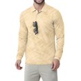 thumbnail image 1 of Homeyce Men's Polo Long Sleeve Collared Shirts Golf Quick Dry Moisture Wicking Lightweight Casual Button Down Polo Floral Print Quick Dry Pullover,Yellow L, 1 of 4