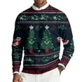 thumbnail image 1 of Homeyce Men's Pullover Crewneck Sweater Long Sleeve Soft Knitted Sweaters Christmas Reindeer Snowflake Soft Cute Ugly 2025 Novelty Pullover Christmas Pattern Holiday Pullover,Blue 4XL, 1 of 6