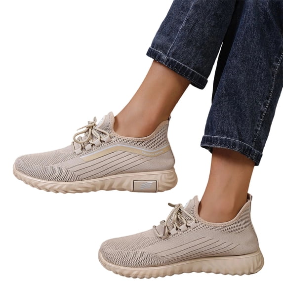 Homeyce Men's Slip on Walking Shoes Lightweight Breathable Mesh Sneakers Non Slip Athletic Running Tennis Shoes Comfortable Casual Sports Footwear for Gym Travel Work Daily Wear,Khaki 42