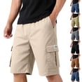 thumbnail image 1 of Homeyce Men's Stretch Cargo Shorts Elastic Waist Drawstring Shorts Summer Outdoor Work Casual Lightweight Big & Tall Cargo Shorts with Multi Pockets Quick Dry Joggers,Brown 2XL, 1 of 5