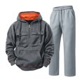 thumbnail image 1 of Homeyce Men's Tacksuit Fleece 2 Piece Long Sleeve Lounge Sweatshirt Sets Outfits Matching Sweatsuits Hooded Sweatsuits Casual Athletic Jogging Track Suits Outfits with Pockets,Gray L, 1 of 5