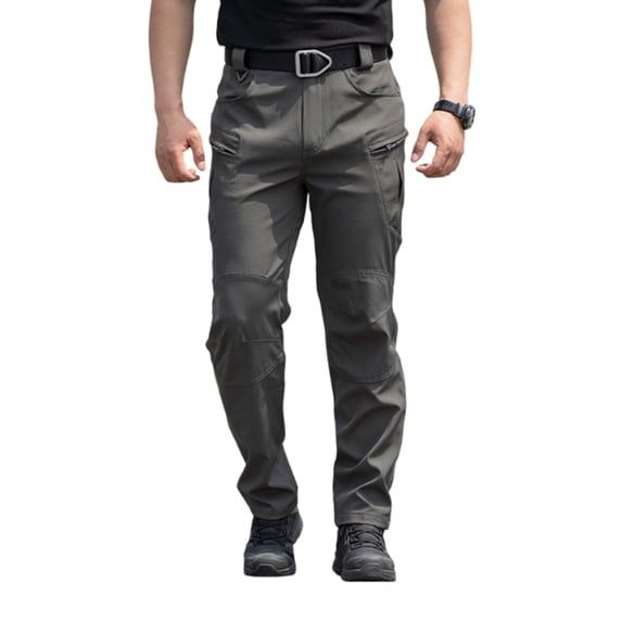Homeyce Men's Tactical Pants Water-Resistant Elastic Waist Cargo Pants Hiking Outdoor Ripstop Stretch Joggers with Pockets Big and Tall Cargo Work Pants,Gray XL