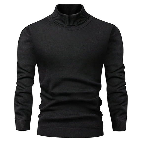 Homeyce Men's Turtleneck Shirts Long Sleeve Turtle Neck Shirts Lightweight Undershirt Casual Basic Stretch Slim Fit Thermal Pullover,Black XL