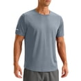 thumbnail image 1 of Homeyce Men's UPF 50+ Swim Shirts Short Sleeve Sun Protection Quick Dry Rash Guard Athletic T-Shirt for Fishing Beach Surf,Gray L, 1 of 5