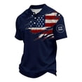 thumbnail image 1 of Homeyce Mens 250 Anniversary Usa Polo Shirt Short Sleeve National Flag Print Golf Shirts 4th Of July Independence Day Vintage Polo Tshirt Buttoned 250th America Anniversary Patriotic Outfit,Blue 4XL, 1 of 4