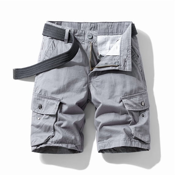 Homeyce Mens Cargo Shorts Elastic Waistband Drawstring Short Military Outdoor Breathable Hiking Fishing Big and Tall Camo Cargo Pants Multi-Pocket Quick Dry Bermuda Shorts,Gray 2XL