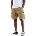 thumbnail image 1 of Homeyce Mens Cargo Shorts Multi Pocket Elastic Waistband Short Pants Drawstring Ripstop Straight Leg Camo Cargo Short Outdoor Casual Camo Hiking Work Casual Pants,Brown XL, 1 of 4