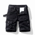 thumbnail image 1 of Homeyce Mens Cargo Shorts Multi-Pocket Elastic Waistband Shorts Drawstring Ripstop Straight Leg Camo Cargo Shorts Relaxed Fit Hiking Casual Classic Travel Golf Shorts,Black M, 1 of 5