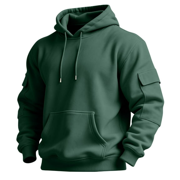 Homeyce Mens Fleece Hoodie Long Sleeve Drawstring Hooded Sweatshirt Oversized Casual Workout Basic Y2k Pullover Hoodie with Pockets Midweight Fleece Sweatshirt,Green XL